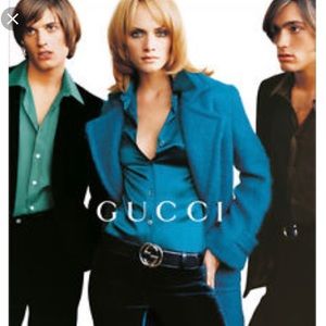 Ironic Tom Ford for Gucci blue silk shirt